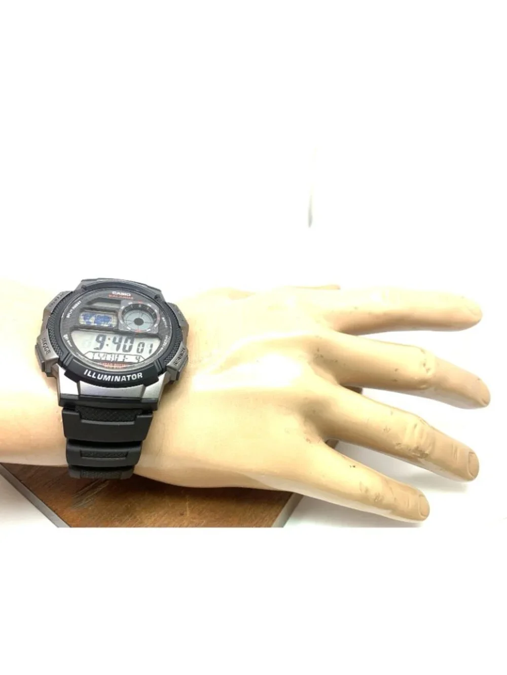 Casio Men's Watch AE1000W Black Resin Digital Quartz Sport World Time 3198 43mm